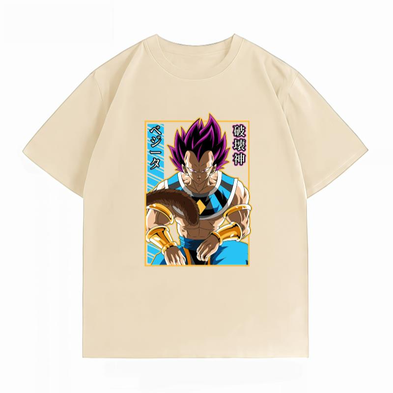 Dragon Ball Vegeta God Of Destruction Print T-Shirt Casual Short Sleeve Cotton Anime Streetwear Unisex's T-Shirt