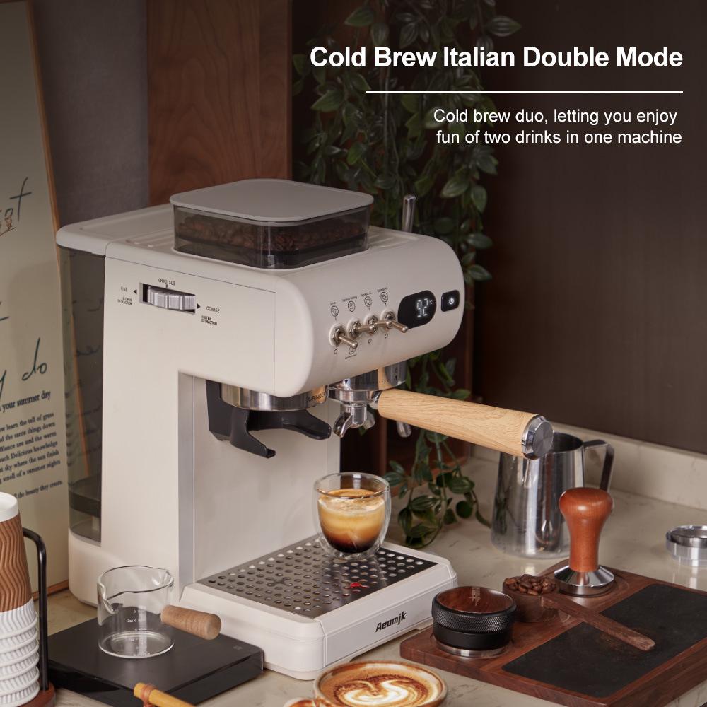 Aeomjk Aimo Ke EU Standard Italian Semi-Automatic Coffee Machine with Integrated Cold Brew and Milk Frother