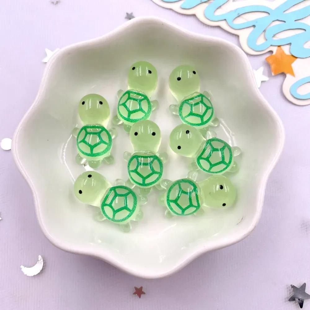 20Pcs Mixed Resin Colorful Cute Candy Color Turtle Figurines Flatback Stone DIY Bow Halloween Decor Scrapbook Crafts Accessories