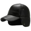 New leather hat medium and old winter warm thickened dad hat outdoor sports cold protection cap man