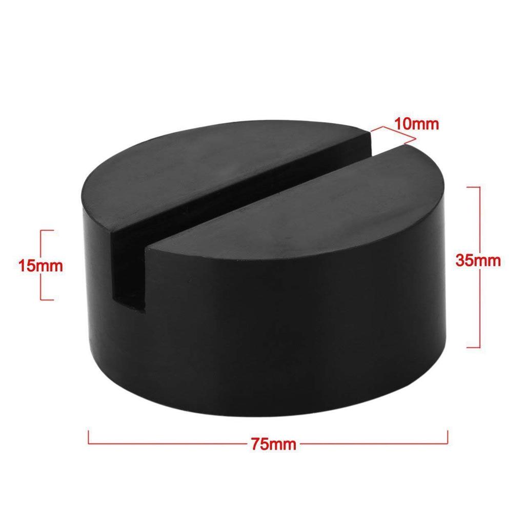 2 Pcs Car Black DIY SUV Slotted Frame Rail Hydraulic Floor Jack Disk Rubber Pad