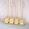 Exquisite Gold Color Initial Pendant Necklace for Women Men Stainless Steel Geometric Alphabet Necklace Friendship Jewelry