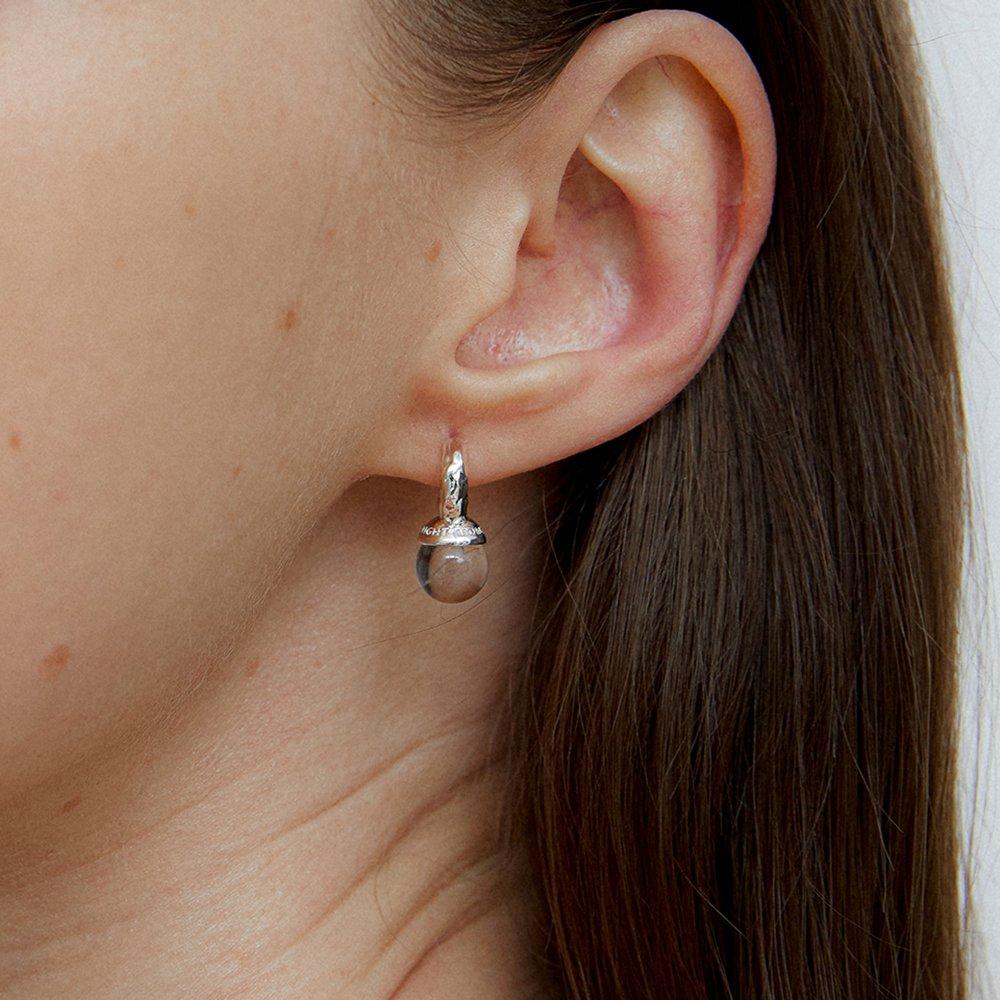 Half Hoop Clear Earring