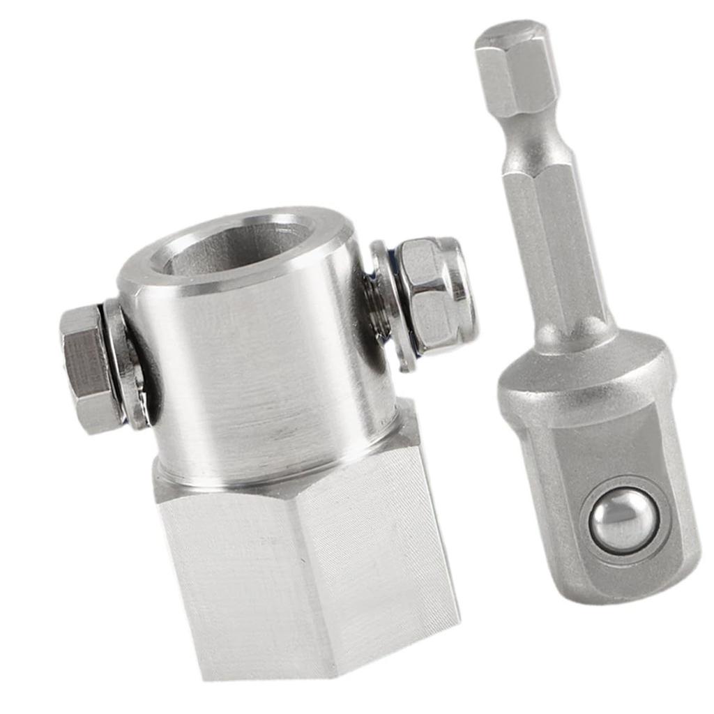 Jack Crank Handle Cordless Drill Adapter Stainless Steel Hand Crank Trailer Jack Adapter with 12in