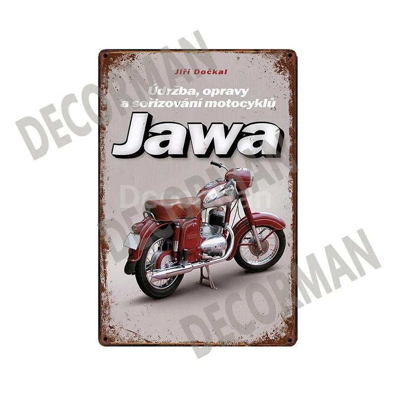 [ DecorMan]  JAWA BSA Motor Kovové Znamení Plakáty Vintage Malba Vlastní Klubová Dekorace LTA-1704 vintage dekor