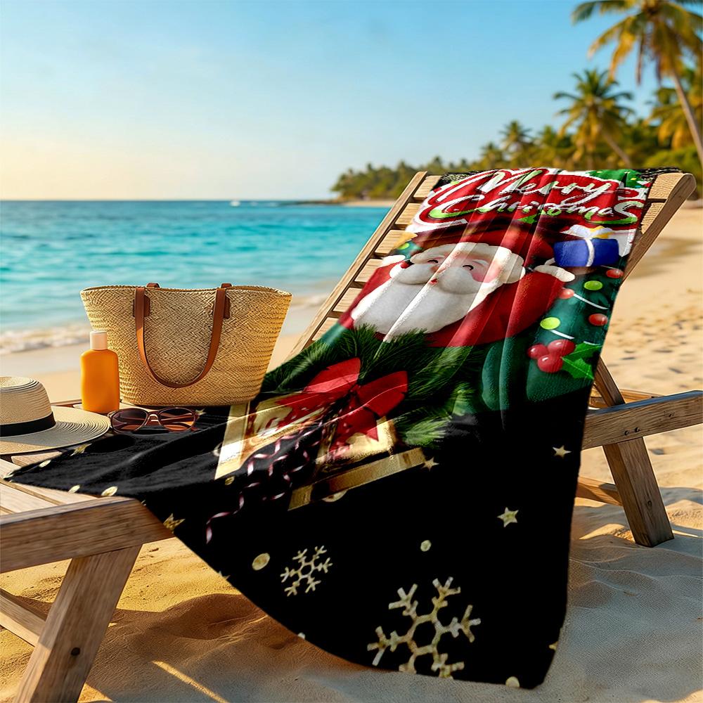 Christmas Beach Towel Super Soft Microfiber Quickdry Fabric Comfortable Lightweight