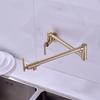 Foldable Kitchen Faucet Brushed Gold Pot Filler Tap Wall Mounted Single Cold Gray Tap Rotation Foldable Spout Sink Faucets