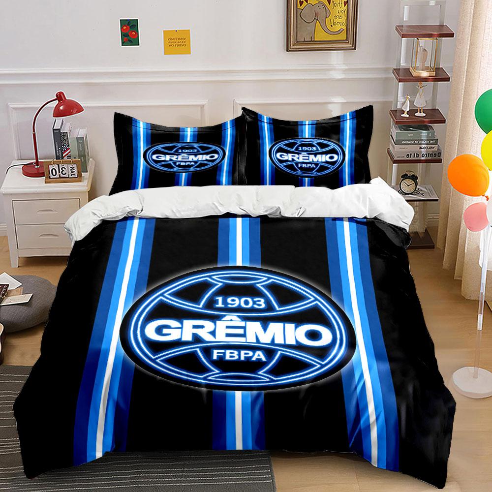 Grêmio Logo Black Blue Bedding Bedding Duvet Cover Set Duvet Cover Pillowcases  (1 * Duvet Cover 2 * Pillowcases, Without Duvet Insert)