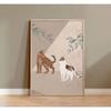 Watercolor Cute Kittens Potted Plant Canvas Print Cartoon Green Plants Animals Wall Art Postes for Modern Living Room Home Decor