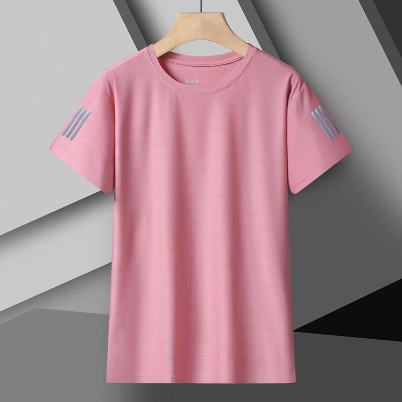 Ice Silk T-shirt Sports Running Fitness Quick-drying Breathable Large Size Outdoor Short-sleeved T-shirt