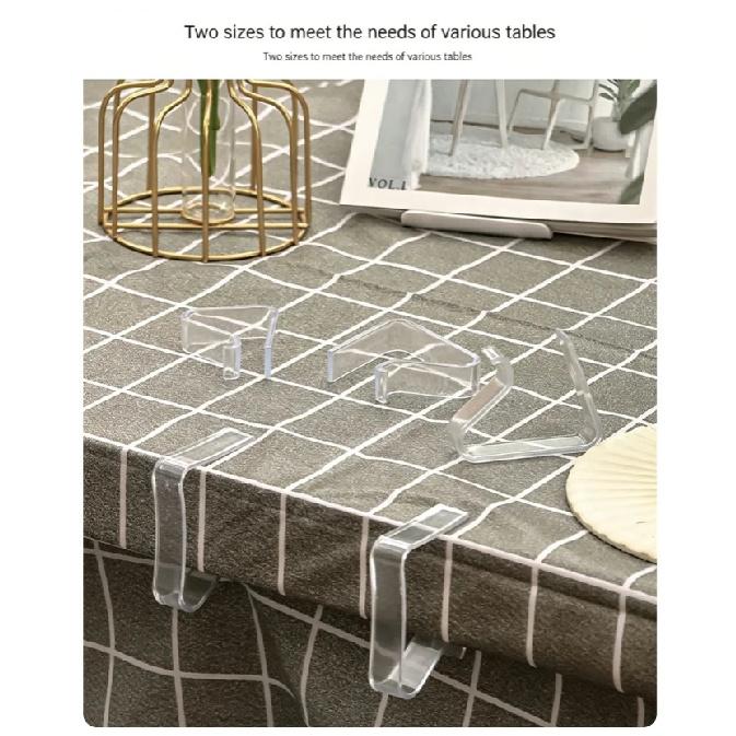 4PCS Clear Tablecloth Clips Durable Plastic Table Cover Holders Windproof Clamps Securing Tablecloths Plastic Tablecloth Clips