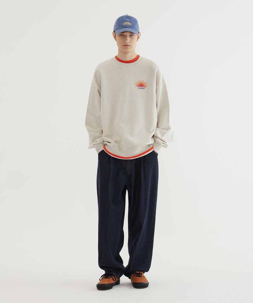 COVERNAT Sunset Graphic Sweatshirt Oatmeal