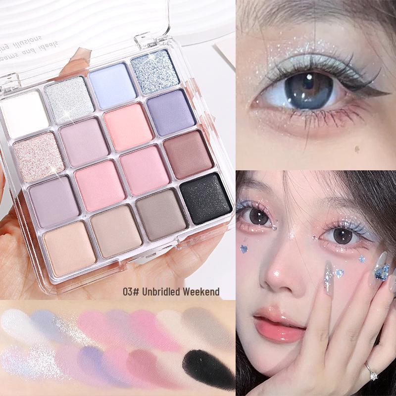 

Палетка теней для век Laceena Sunset Magic 16 цветов: Перламутровые Матовые Землистые Тона и Мерцающие Розовые Румяна. Weekend Frenzy