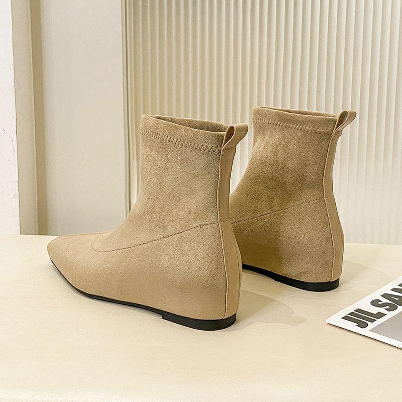 

Женские ретро ботильоны на платформе Осень/Зима 2025 – Квадратный носок, Мягкая подошва, Стройнящие, Универсальные, Телесные. Size 36