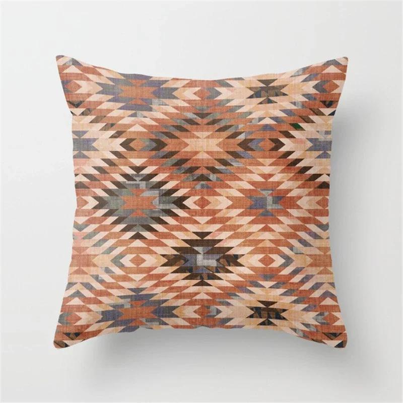 Geometric Plaids Cushion Cover Polyester Throw Pillow Cover Decorative Sofa Pillow Nordic Fashion Scottish Pillowcase 45*45Cm