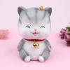 Animal Design Statue Money Box Grey Cat Crafts Ornaments Creative Cat Piggy Bank  Home Office