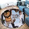 Moonlit Voyage Custom Name Round Area Rug Carpet Rug For Living Room Bedroom Sofa Playroom Decor Nonslip Floor Mat