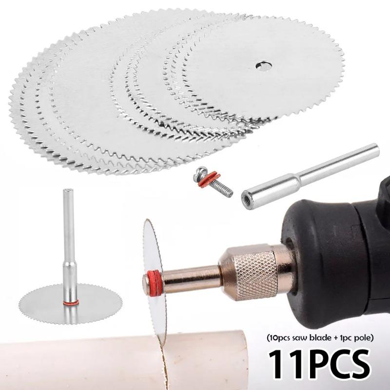 11PCS Ultra-Sharp Mini Circular Saw Blades! Stainless Steel Wood Cutting Discs for Rotary Tools - Universal Fit for Dremel & Ang