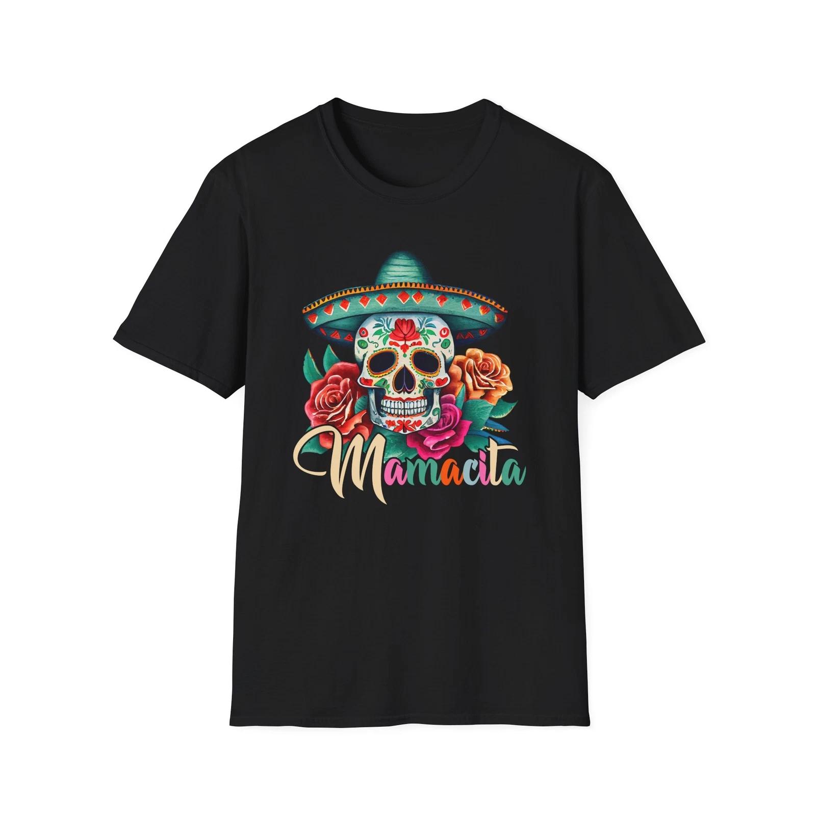 Mamacita Dia de los Muertos T-Shirt, Mexican Holiday Tee, Unisex Softstyle 3XL