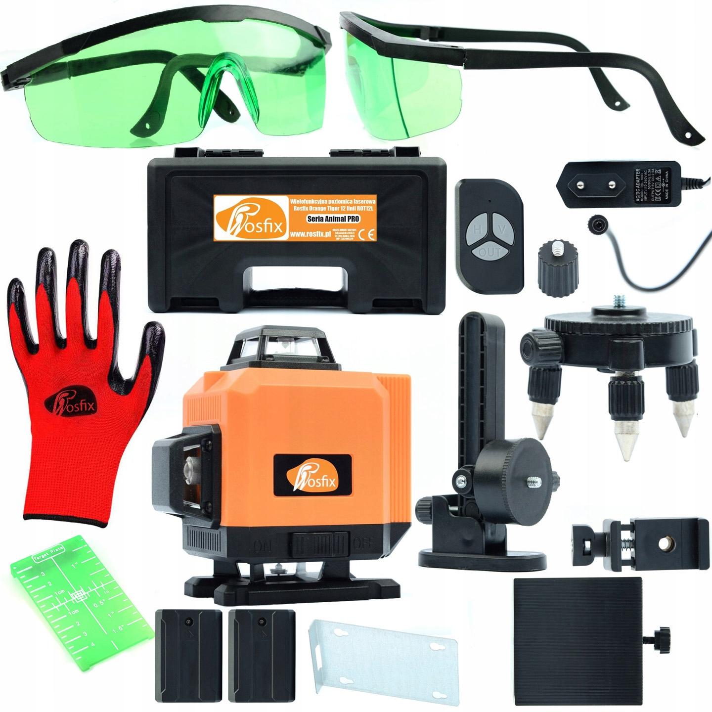 

Rosfix Poziomica Laserowa Orange Tiger ROT12L – 12 Linii Laserowych | Zielona Tarcza do Odczytu | Okulary i Rękawice w Zestawie