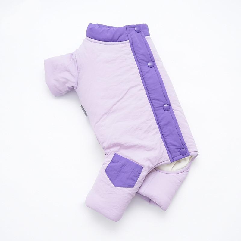 

Warm Pet Clothes Winter Dog Jumpsuit Coat Puppy Poodle Bichon Frise Pomeranian Schnauzer Dog Clothing Rompers Small Dog Costume S фіолетовий