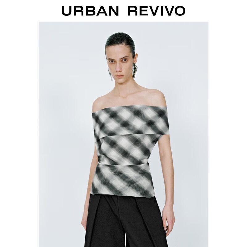 Women's Retro Contrast Plaid Halter Sleeveless T-Shirt