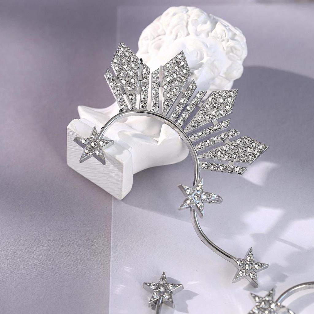 European & American Fashion Elf Ear Cuff with Rhinestone Star Clip – No Piercing Needed