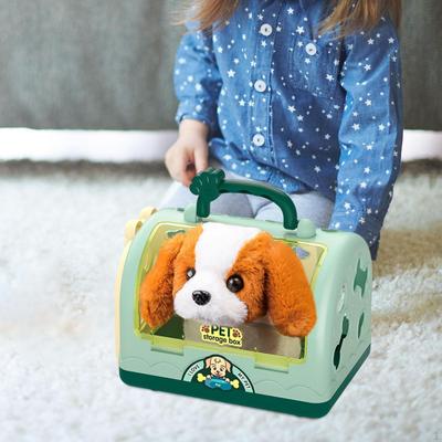Sevimli Köpek Evi Oyun Seti Çocuklar Evcil Hayvan Barınağı Peluş Oyuncak Aile Bağları için Eğlenceli Hediye