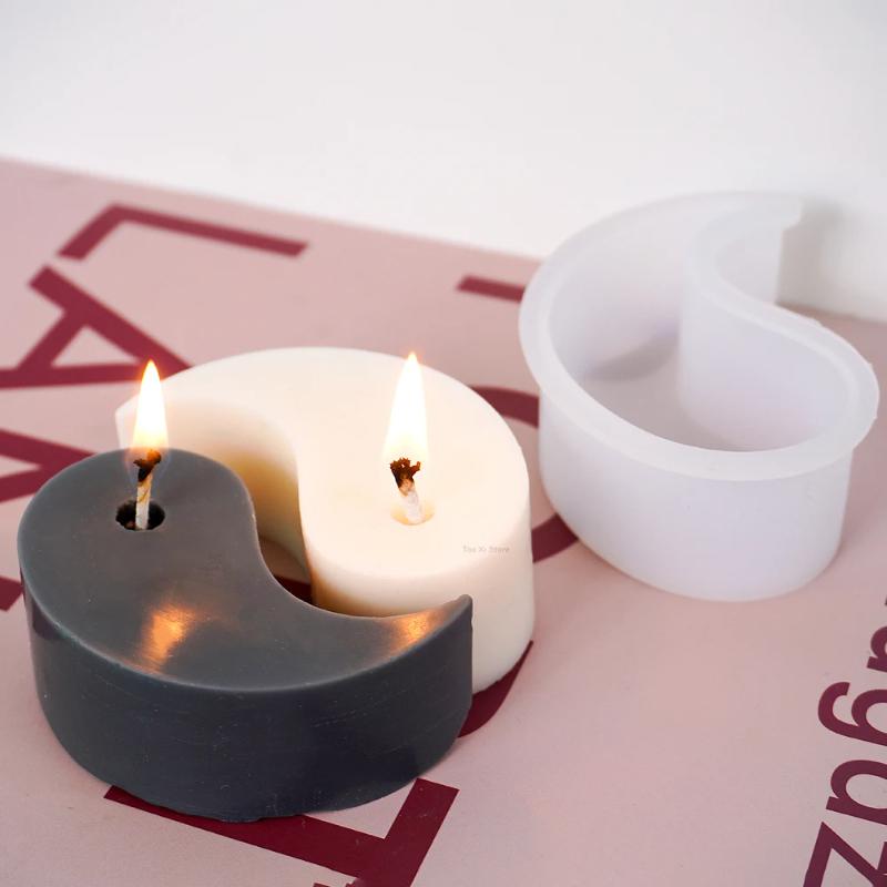 1-Pack Tai Chi Yin Yang Silicone Molds for Candle Making, Plaster,And Planter - Creative Resin Casting Molds for Soap,Home Decor