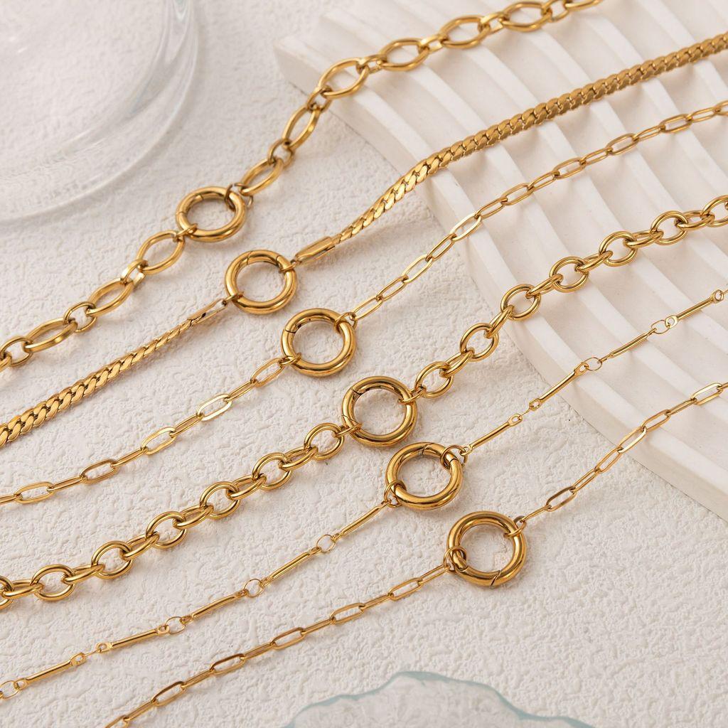 Stainless Steel Snake Chain Necklace With Gemstone Pendant For Women Fashion And Daily Wear