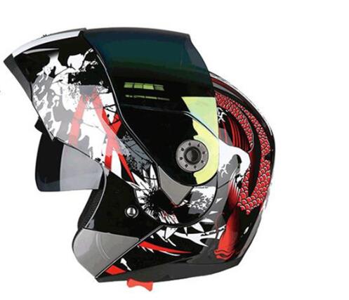 Motorcycle Helmet Full Face Dual Lens Adjustable Vent Breathable Lining Lightweight Motocross Helmet