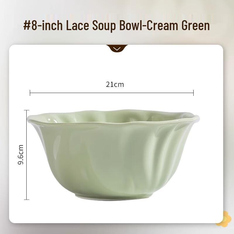 Nordic Petal Ceramic Lace Soup Bowl