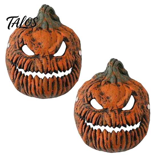 Outdoor Halloween Porch Light Decorations Pumpkin Head Cover Mask, 3D Scary Face Lamp Terrifying Mask Shade for Garage, Wearable Cosplay Costume