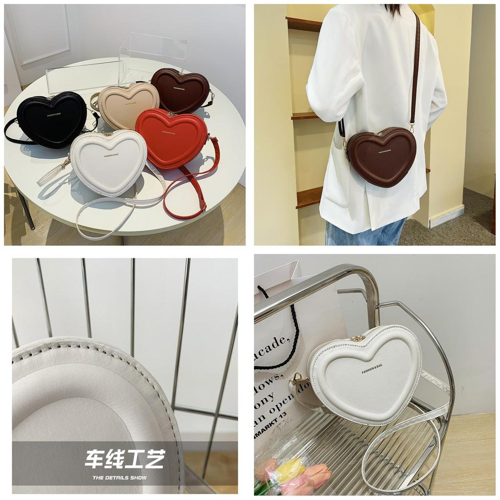 Fresh Style Women's Bag 2022 New Love Bag Trendy Girl Bag Heart-shaped Single Shoulder Diagonal Bag Cute Mini Bag