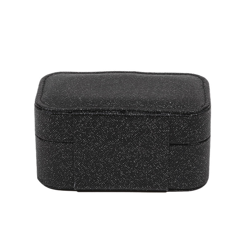 Simple PU Leather Jewelry Storage Box Mini Solid Color Jewelry Display Case Packing Portable Ring Necklace Case Girls