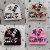 Fashion Knit Hat With Star And Letter Embroidery Design For Seasons Cold