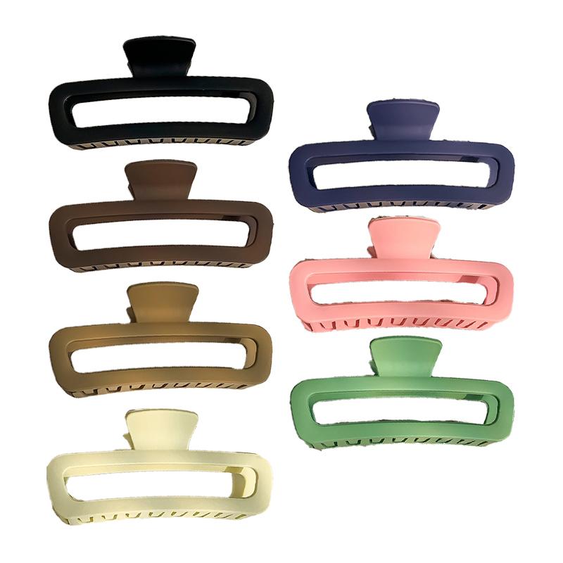 Frosted simple square shark clip back head Pan hair grab clip advanced sense hair accessories