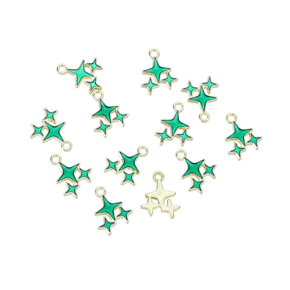 10pcs/bag Colorful Flower Heart Charms Pendants Enamel Metal Necklace Bracelet Charm For DIY Jewelry Making Supplies Accessories