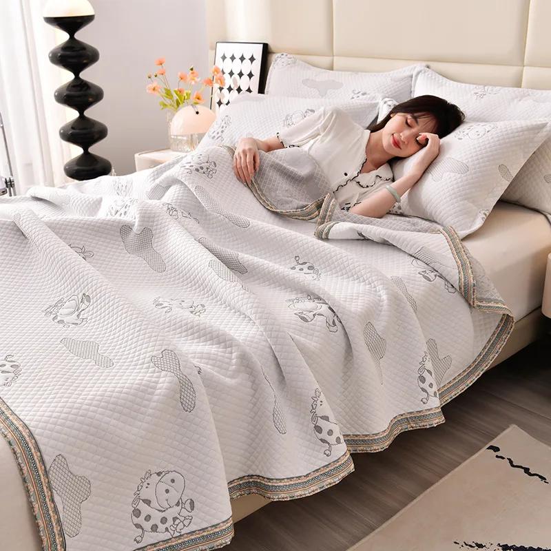New Class a Summer Jacquard Knitted Fabric Argy Wormwood Airable Cover Thin Duvet Summer Blanket Nap Sofa Quilt