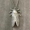 Fashion Retro Insect Cicada Pendant Necklace Metal Unisex Men'S Halloween Party Jewelry Gift Accessories