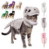 Kostým dinosaura pro psy, Kostým kostlivce pro mazlíčky, 3D oblečení se svítícími prvky, Halloweenský vtipný kostým pro kočky Cosplay, Dino kočky, Sváteční párty