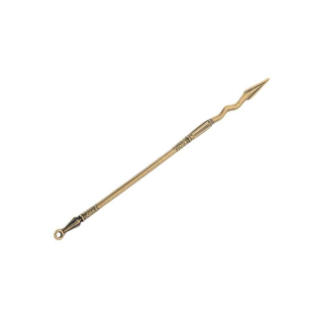 Antique Brass Keychain Classic Water Margin Weapon Replica Miniature Spear Ornament For Collectors And Fans