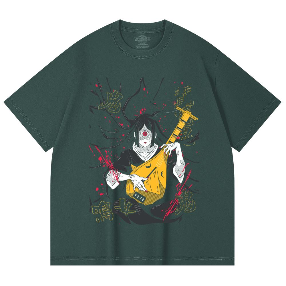 230 Gsm 100% Cotton Demon Slayer V54 Nakime Print Unisex Heavy Cotton T Shirt