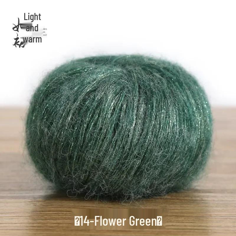 Hand-Knitted Glitter Mohair Wool Sweater and Scarf Coat