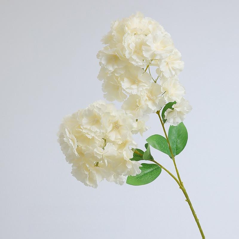 2 Forks Artificial Hydrangeas Flower With Stems DIY For Wedding Party Home Decor Outdoor Bouquet Flowers White Blue Plants Decor