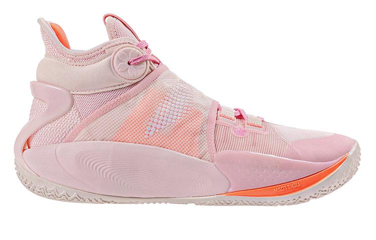 Li Ning SONIC 9 Cushioning Slip Resistant Abrasion Resistant Coverage Support High Top Basketball Shoes Men's Pink ABAR011-9
