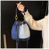 This year's popular super fire bucket bag women's 2025 new high-end contrasting color versatile shoulder messenger bag