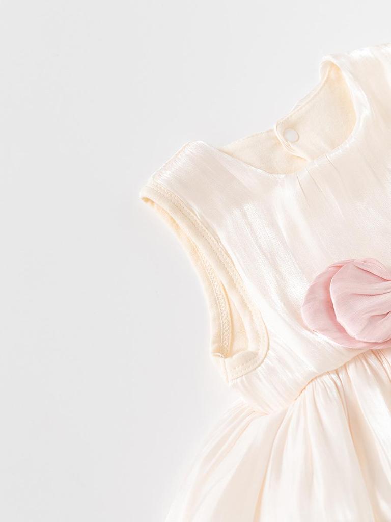 Sommer Baby Ärmelloses Prinzessinnenkleid & Strampler Kombi