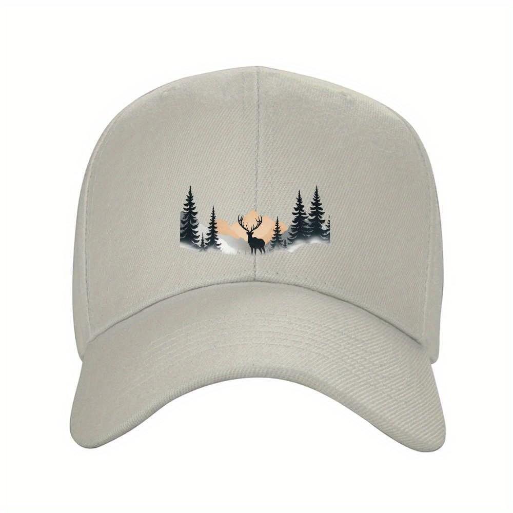 Elk Mountain Ink Painting Baseball Cap Unisex Adjustable Outdoor Casual Polyester Hat