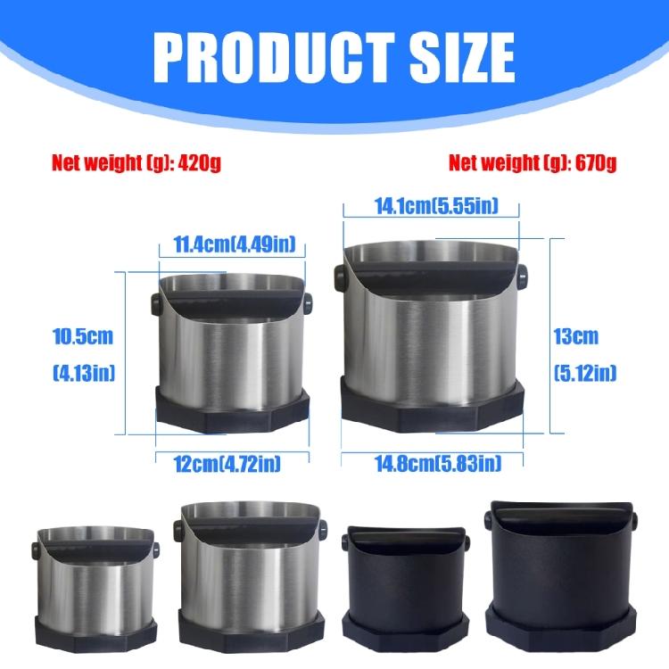 Quiet Coffee Grounds Bin Nonslip Bottom And Rubber Coated Bar For Espressos Machine Maintenance In Cafes